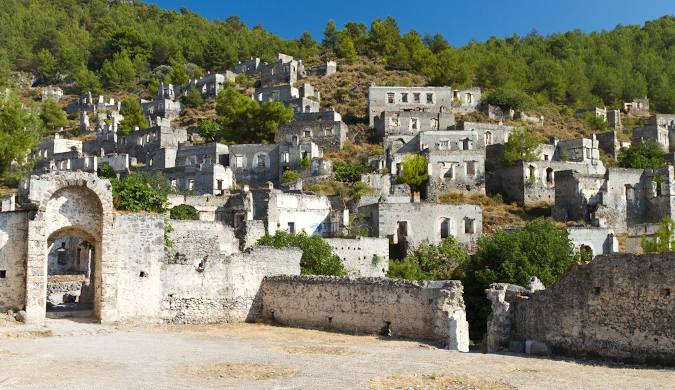 Ghost Village Kayaköy (Karmylassos) in Fethiye, Turkey